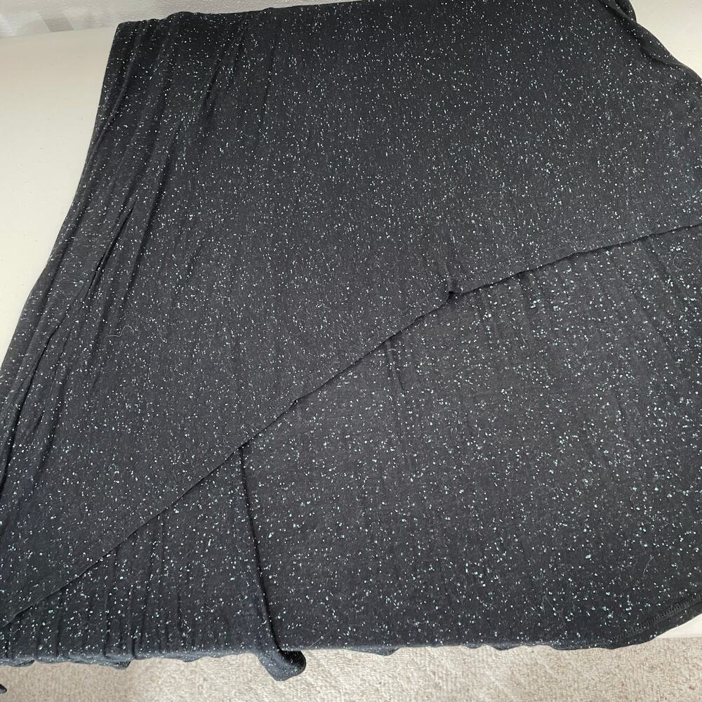 ERIC + LANI Black Heather Sleeveless Asym Hem T-shirt Lined Maxi Sheath Dress L - Picture 9 of 14